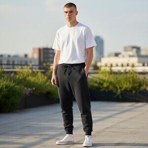 IRO PARIS Kenny Joggers Men's Small Black Cotton Relaxed Pockets Sweat Pants